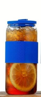 Silicone Lid and Sleeve Borosilicate Glass Beer Can Tumbler with Straw 