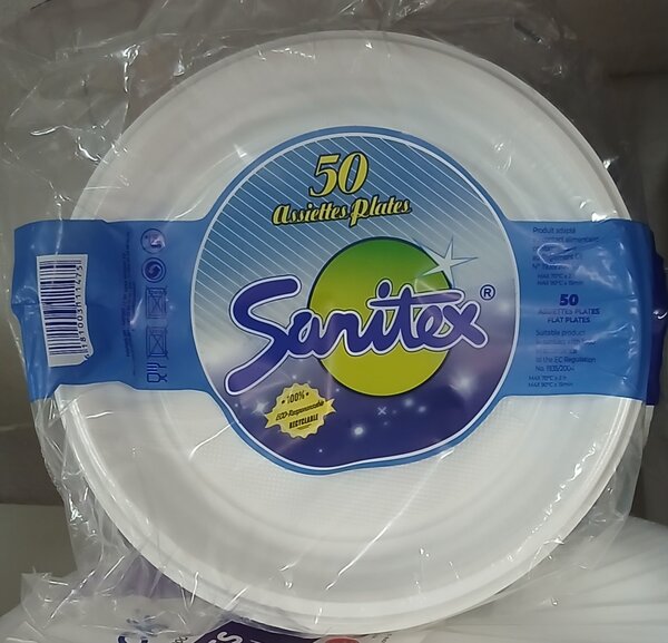 50 Assiettes Jetables Sanitex