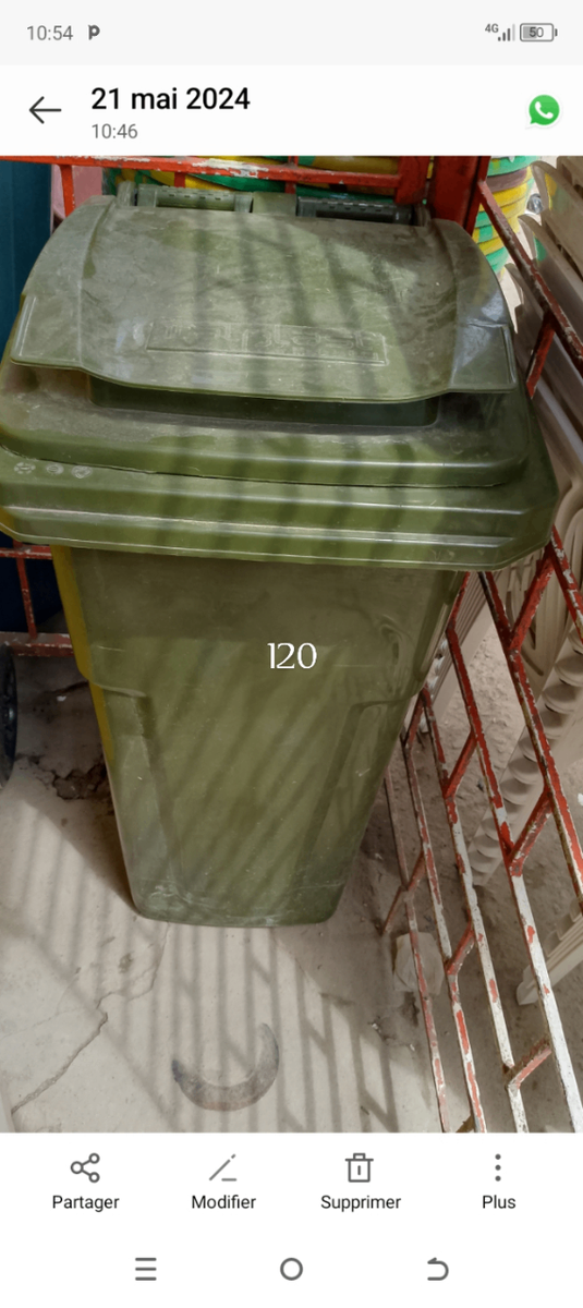 Grande poubelle extérieure 120L