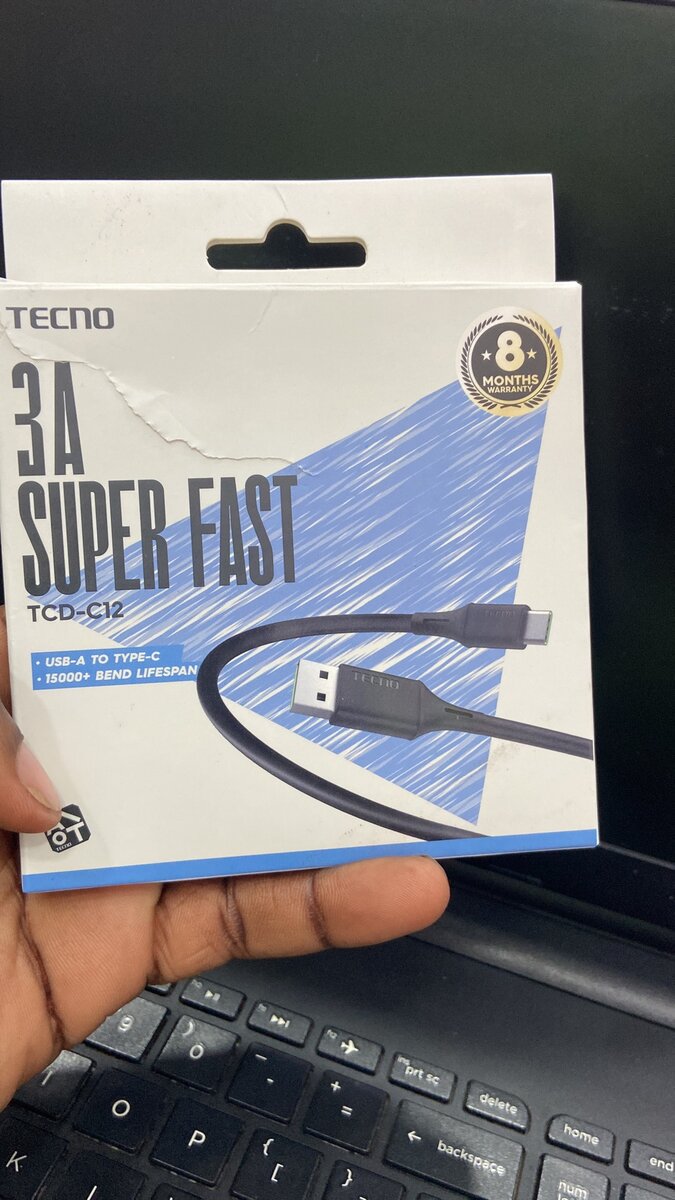 Tecno 3A Type C fast Charging Cable