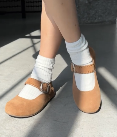 КЛОГИ из натуральной кожи и замши с ремешком 