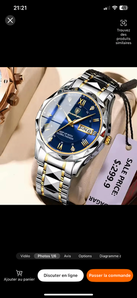 Montre PORDAGAR Fond Bleu