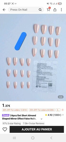 Faux ongles Miroir Amande