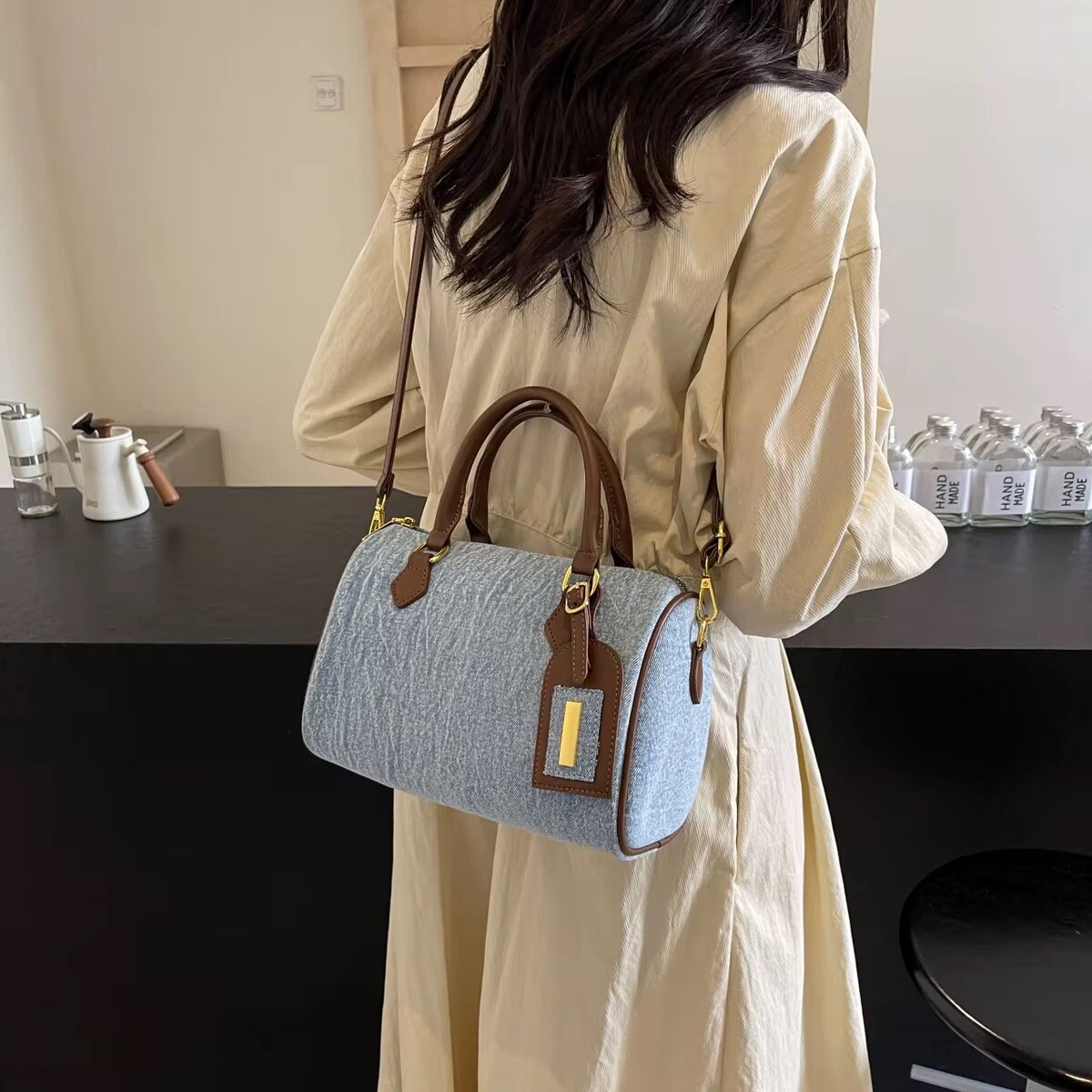 Sac à main en tissu denim