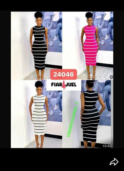 Robe Moulante Rayée Femme