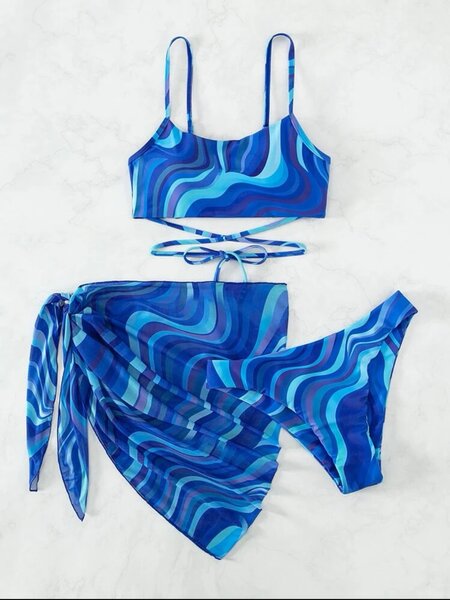Thee piece bikini swimsuit