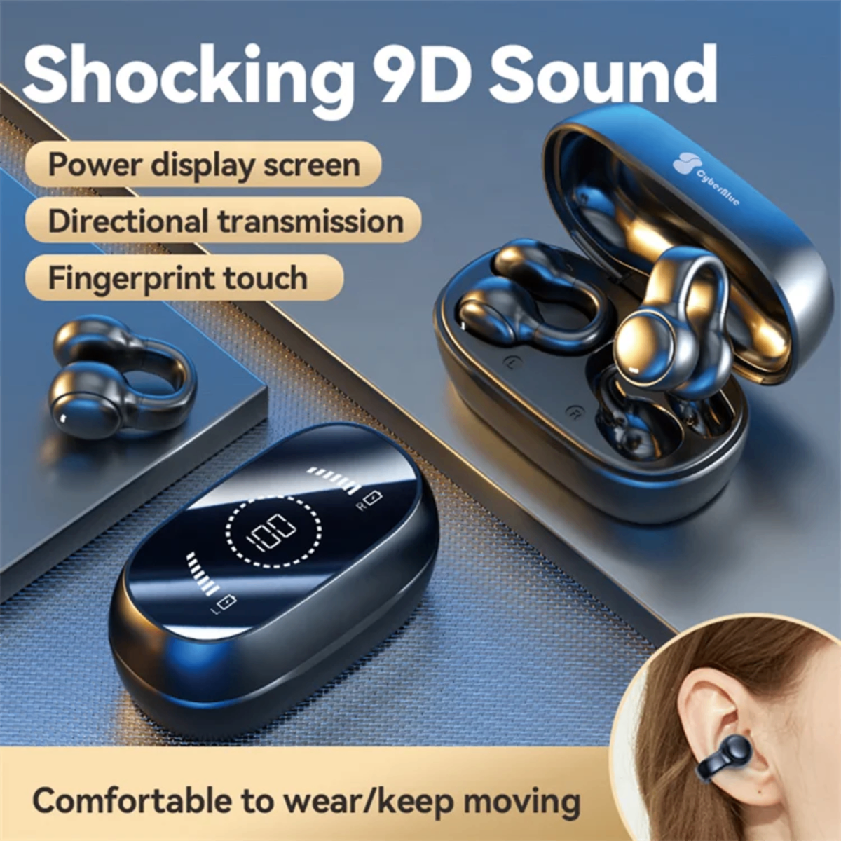 Écouteurs Bluetooth 9D Shockwave