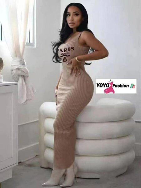 Robe Femme Beige À Côtes