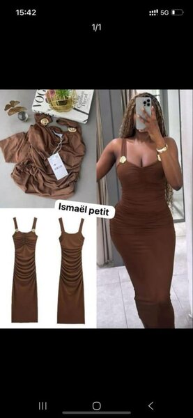 Robe moulante marron chic