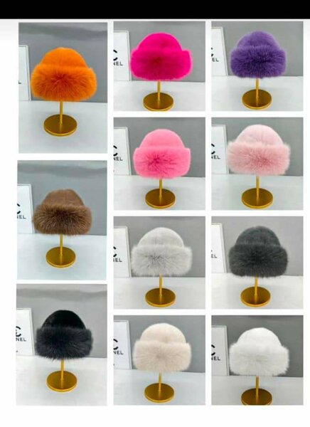 Chapeaux en fausse fourrure colorés