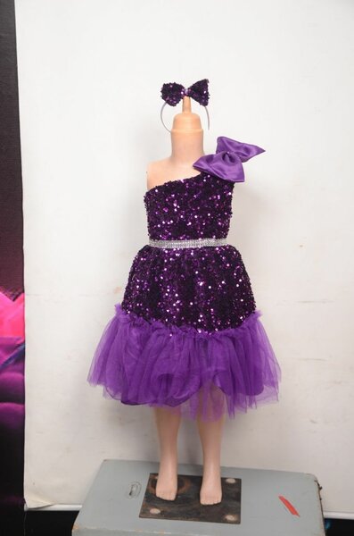 Robe Fille Pailletée Violette