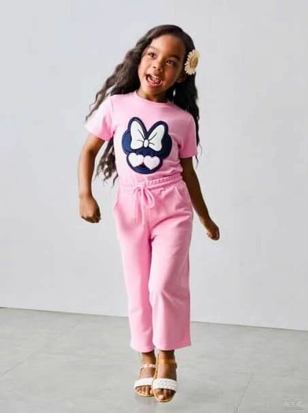 Ensemble enfant papillon rose