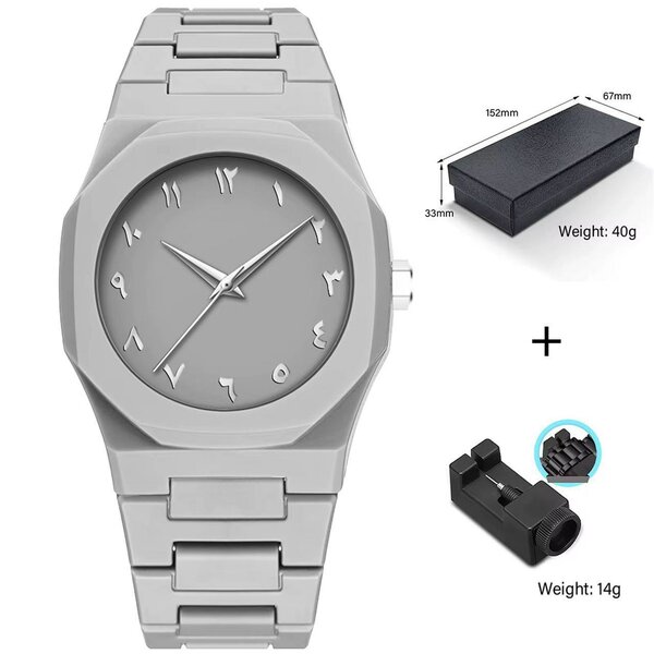 Montre grise chiffres arabes