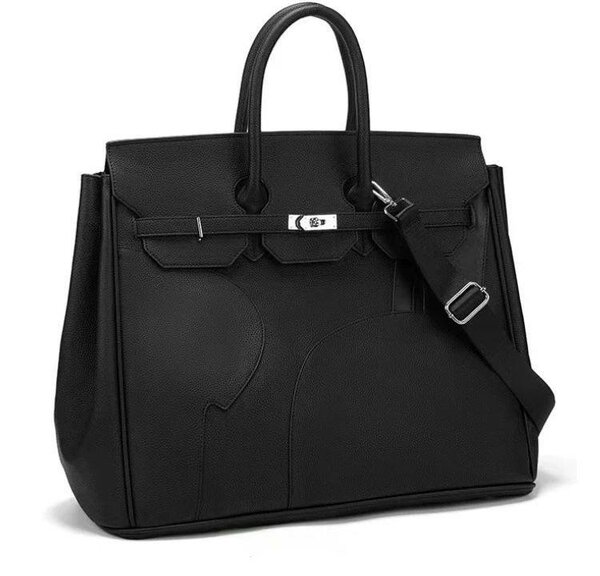 Solid leather hand bag