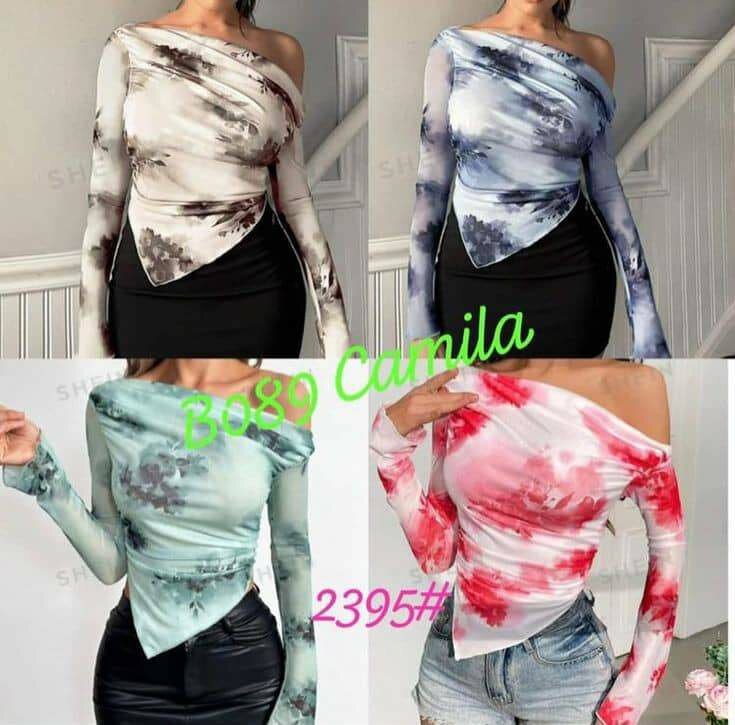 Haut asymétrique à manches longues