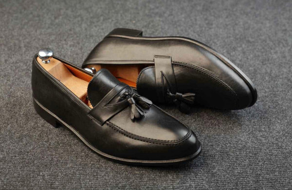 Chaussures mocassin en cuir noir