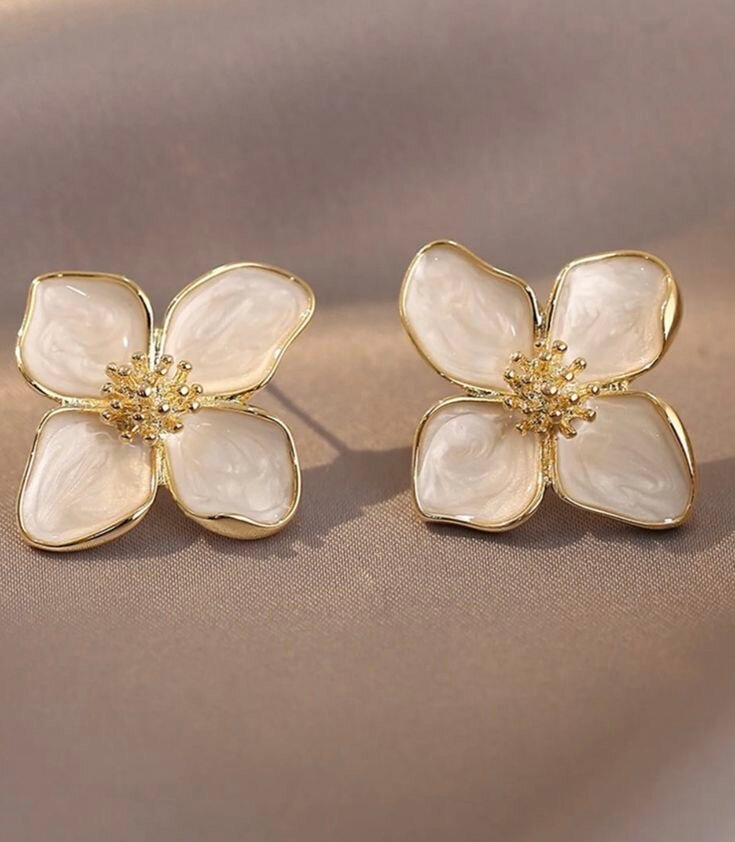 Boucles d'oreilles fleur perle