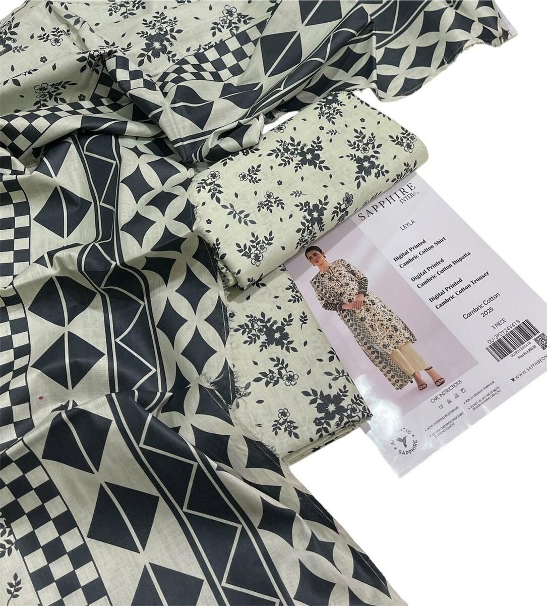 Sapphire, woman clot,cambric cotton, three piece suit