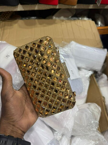 Clutch soirée strass doré