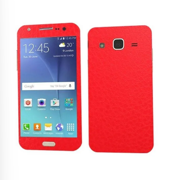 Samsung Galaxy J5 2015 Red Common Leather Texture Mobile Skin