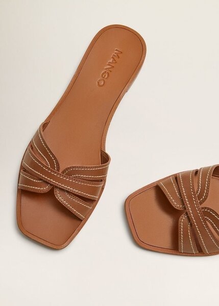 Sandales en cuir marron