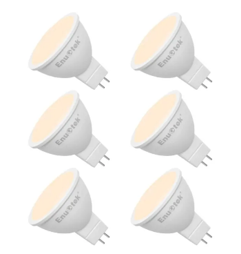 MR16 GU5.3 LED Spot Light Bulbs Spotlights 7W 650Lm 120° Beam Angle Warm White 3000K 12V AC DC GU5.3 Bi-Pin Base Not Dimmable Replace 60W Halogen Lamp 6 Pack by Enuotek