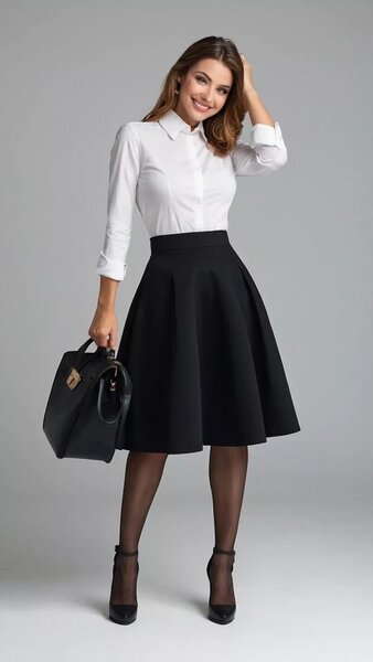 Jupe évasée noire élégante