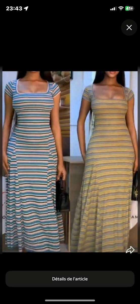 Robe longue rayée d'été