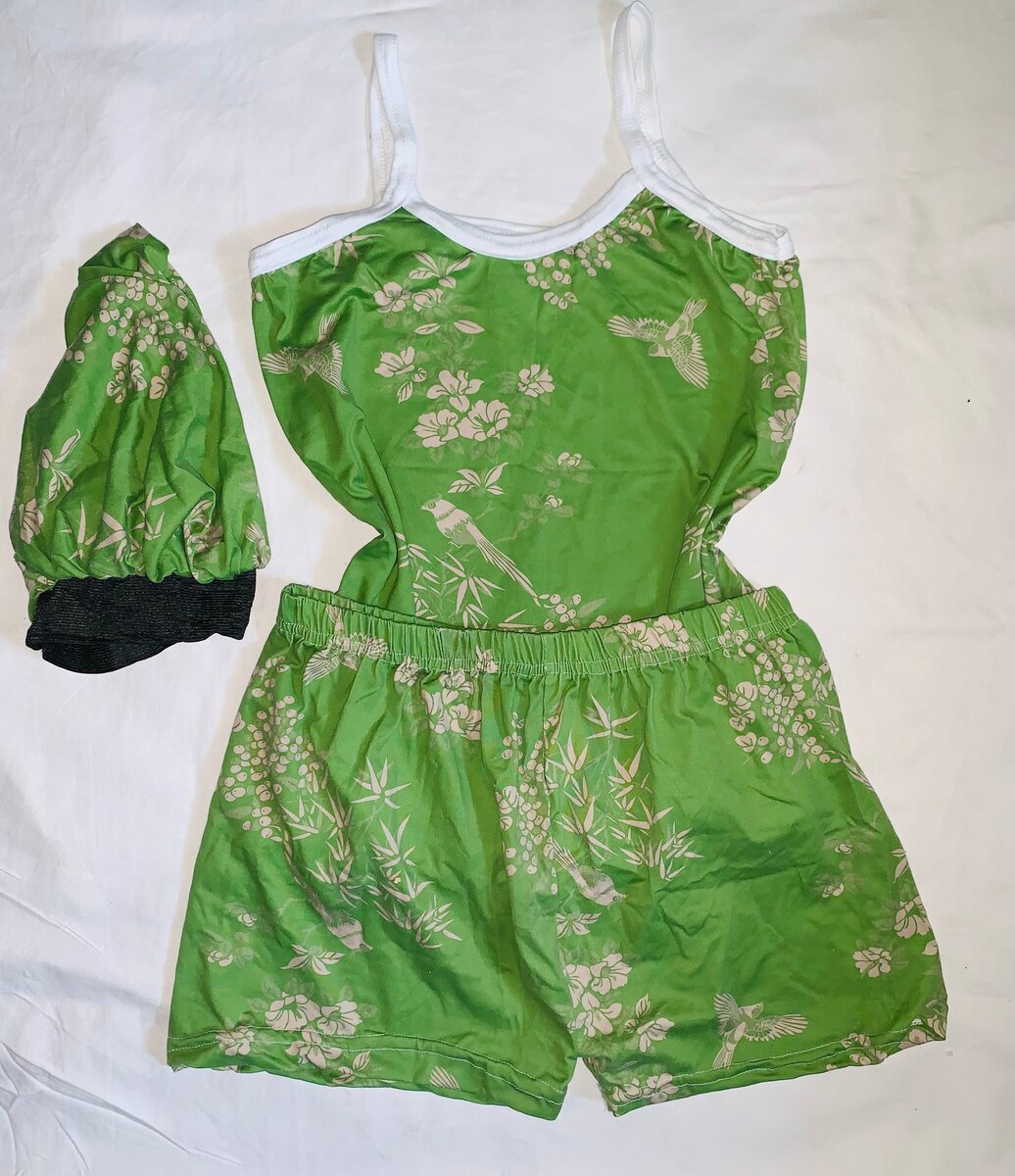 Pyjama fleuri vert confortable