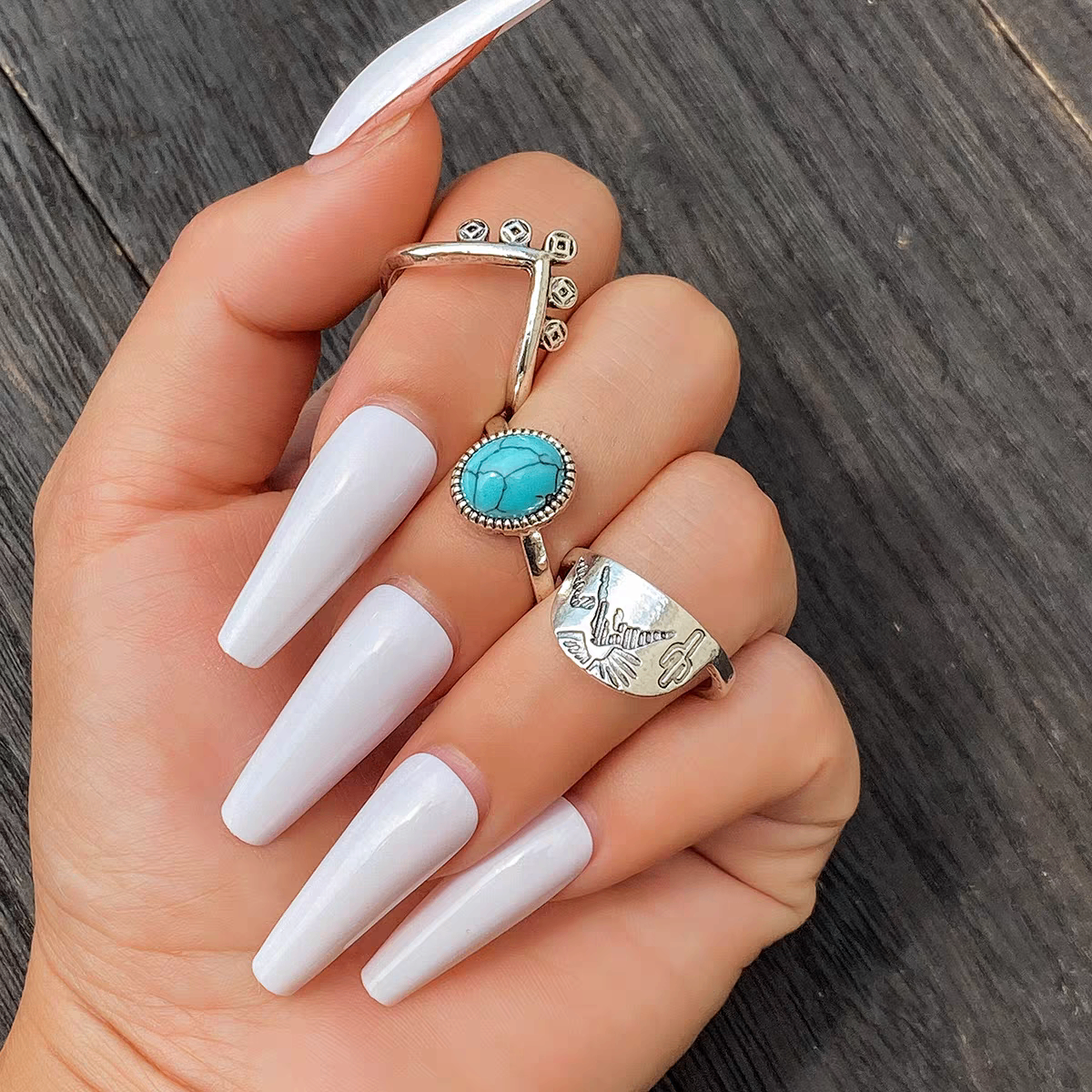 Boho chunky ring sets