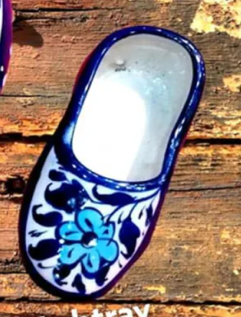 Blue Pottery Wall Hanging Shoes 