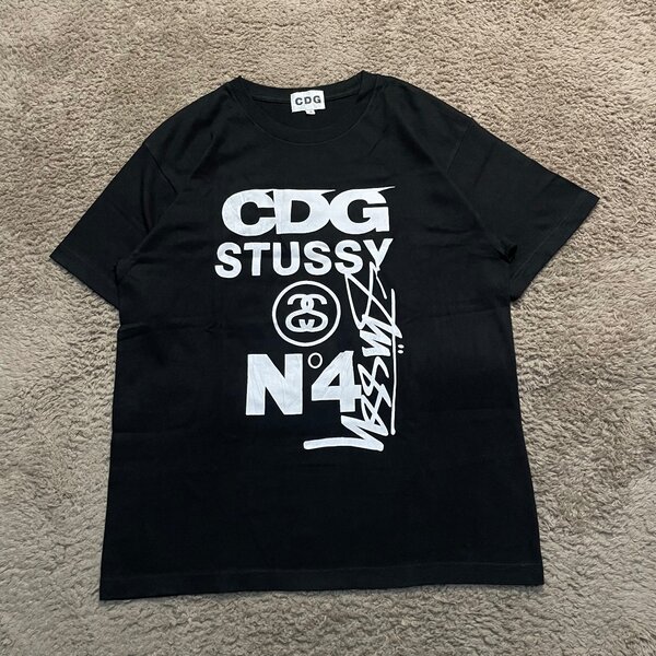 T-shirt CDG & Stussy Noir