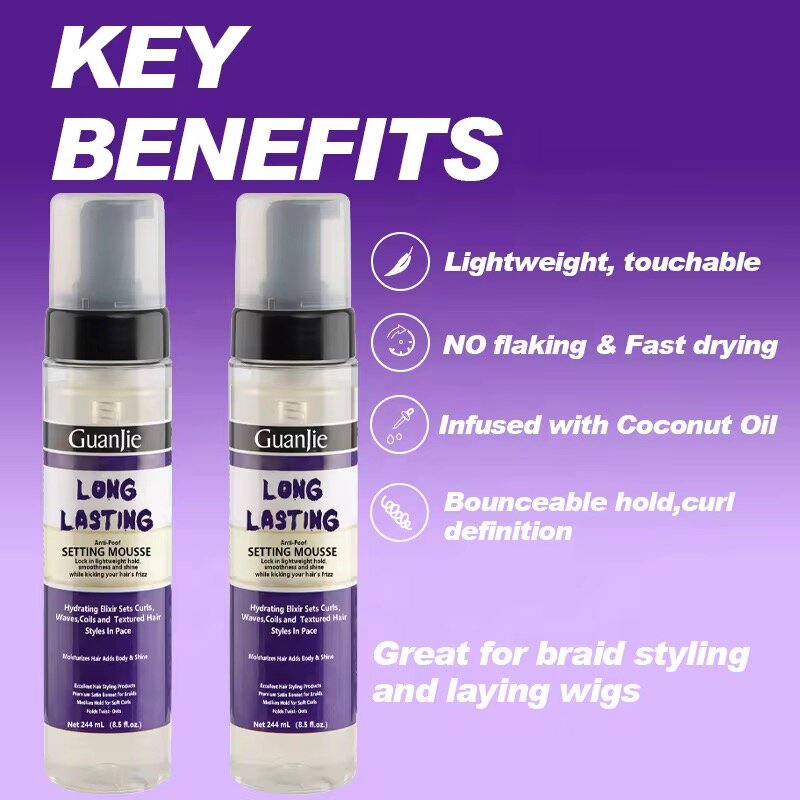 Mousse coiffante longue tenue GuanJie