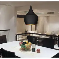 Italian Vintage Black Metal Big Hanging Light Pendant Ceiling Light Lamp