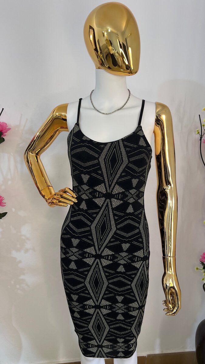 Robe moulante à motif géométrique