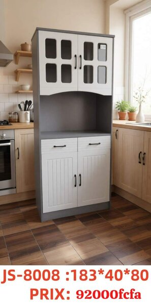 Meuble haut cuisine gris et blanc JS-8008