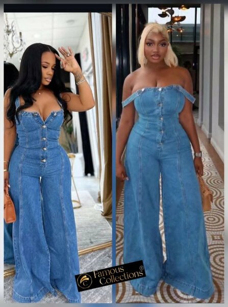 Combinaison en jean évasée