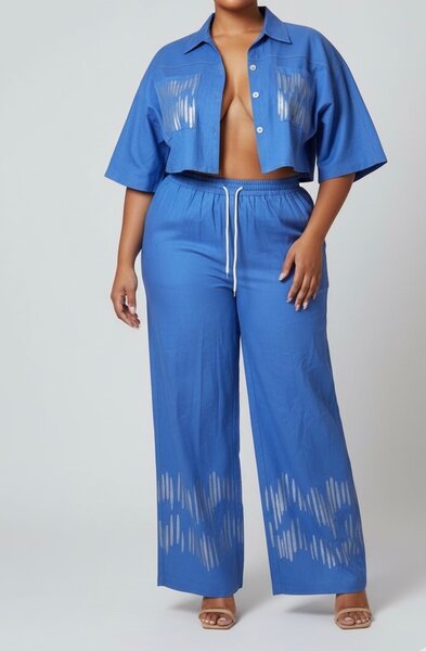 Ensemble Deux Pièces Bleu Chic