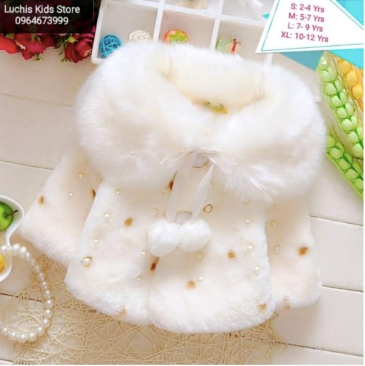 Autumn and winter baby girls' white,thick coat