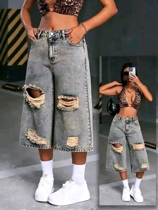 Shorts en jean déchiré tendance