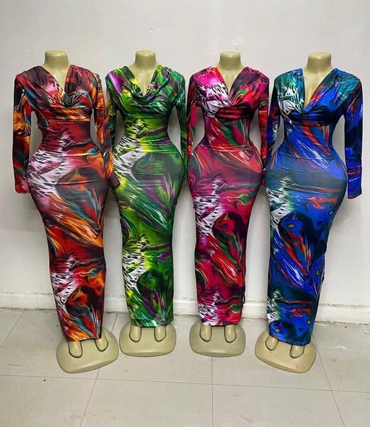 Robe Longue Imprimée Élégante