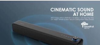 Oraimo OBS-91D Wireless Bass-Boosted Sound Bar – Bluetooth Dual 8W Speakers, 4Ω Impedance, 16-20,000kHz Frequency Response for Powerful Sound