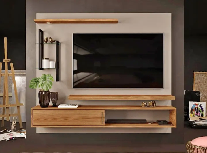 Meuble TV mural moderne avec éclairage LED