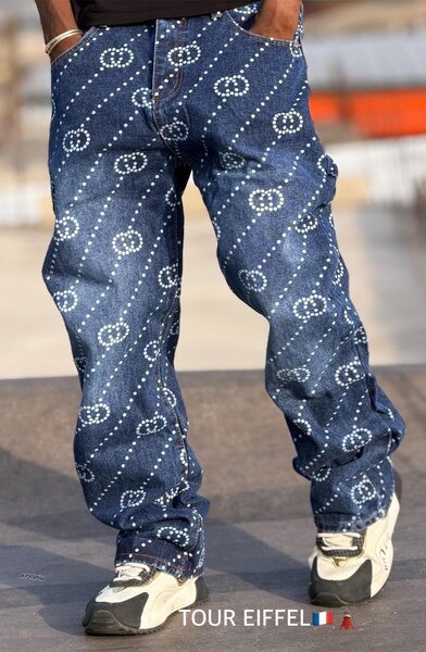 Jean Baggy Motif Homme