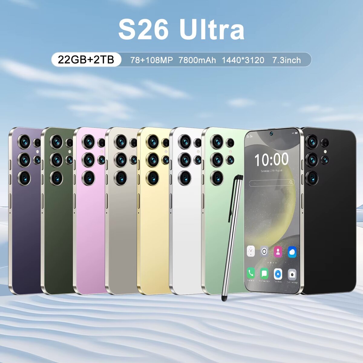 S26 Ultra Smartphone 22GB+2TB
