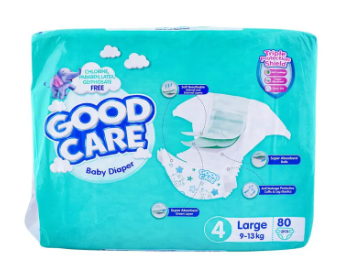 Goodcare Baby Diapers Size 4 (80pcs) - Pack of 3, Ultra Absorbent | Leak-Proof Protection | Soft & Comfortable