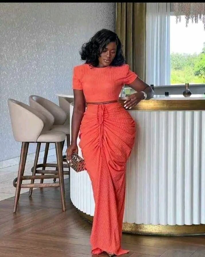 Cropped top and skirt