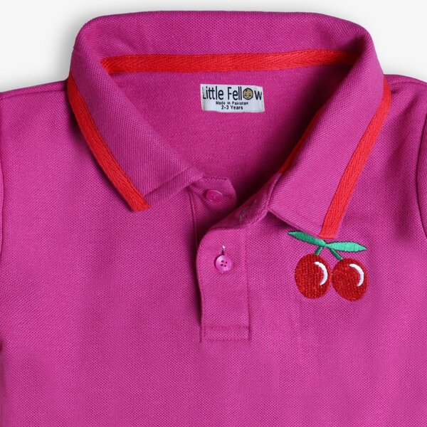 Pink cherry polo frock