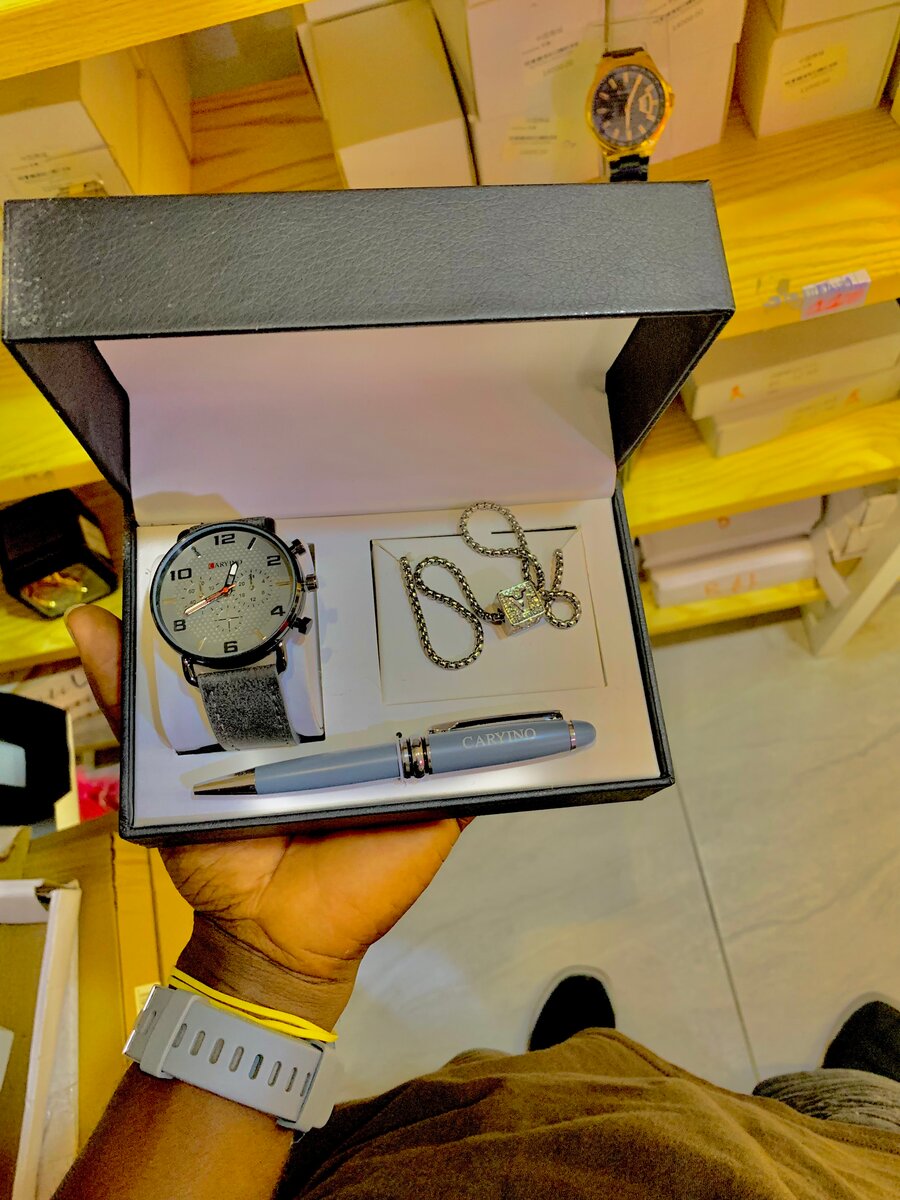 Ensemble Montre, Stylo et Chaîne pour Homme
