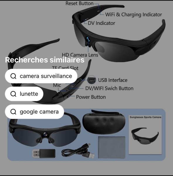 Lunettes Intelligentes Caméra HD